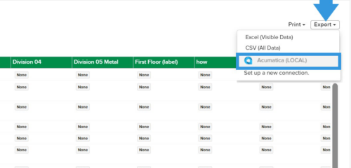 Export Item List to Acumatica